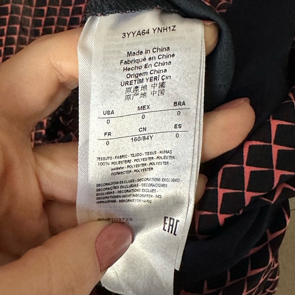 AX Armani Exchange Womens Jam Red Surplice V Neck Checked Jumpsuit Size 0 - Picture 6 of 6